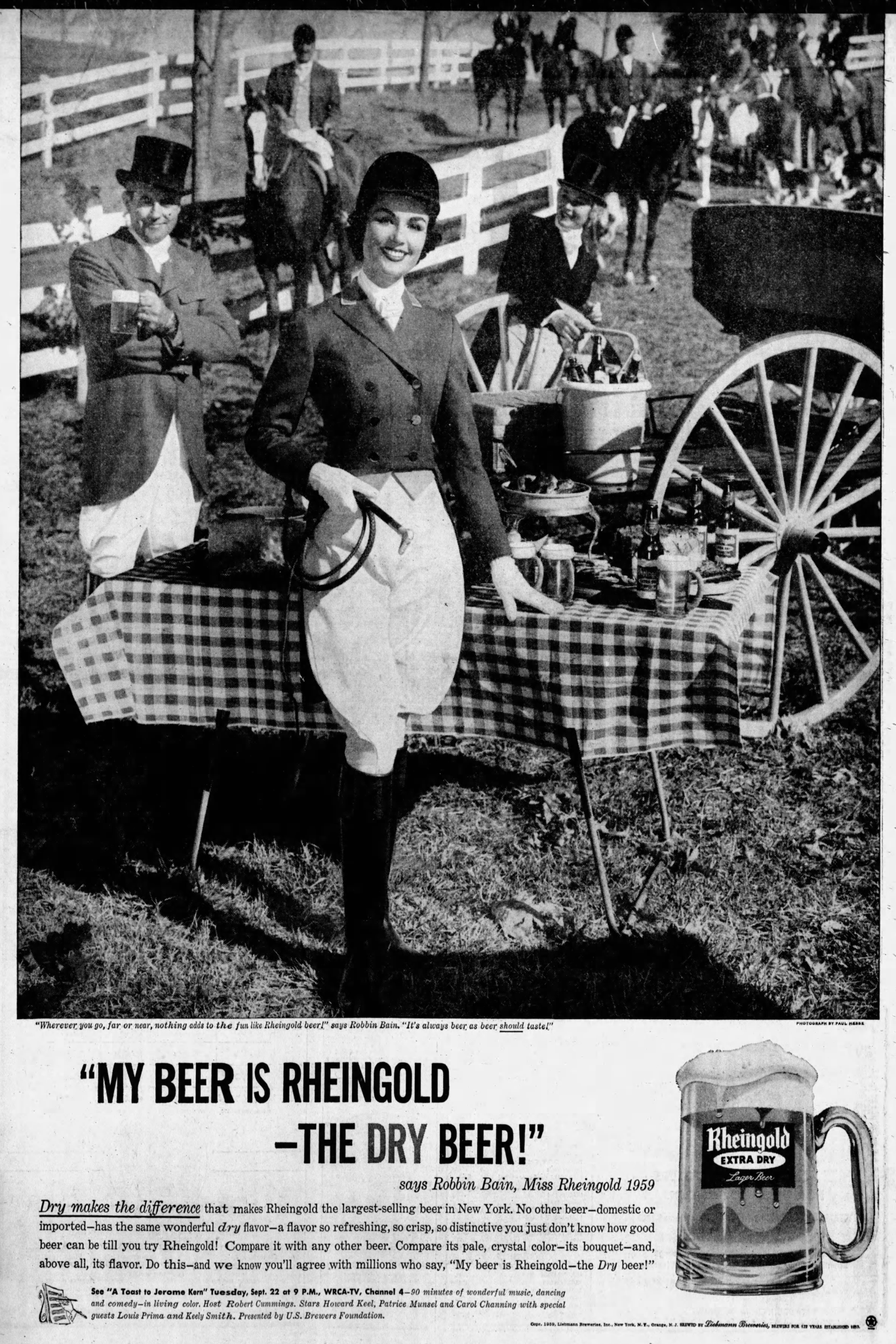 Beer In Ads 4510 Miss Rheingold 1959 Goes Riding