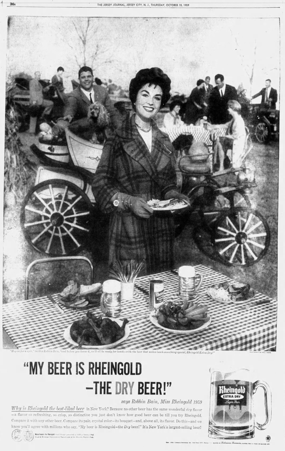 Beer In Ads 4514 Hop In For A Spin With Miss Rheingold 1959