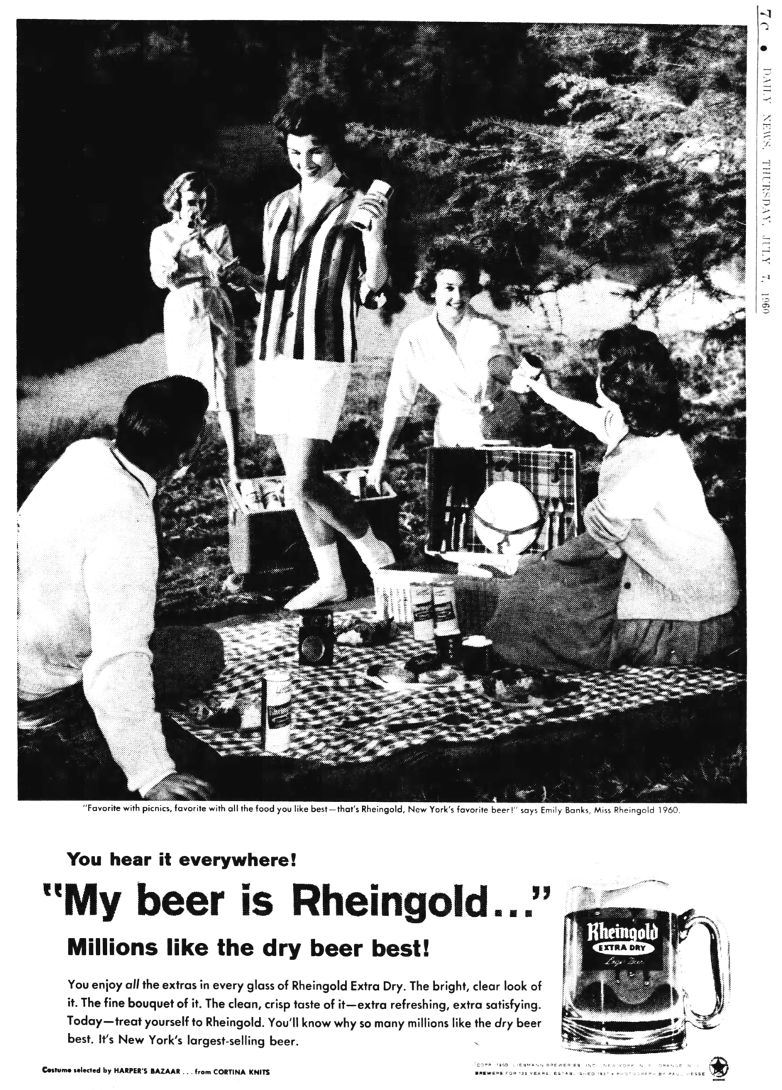 Beer In Ads 4560 Miss Rheingold 1960 At Another Picnic