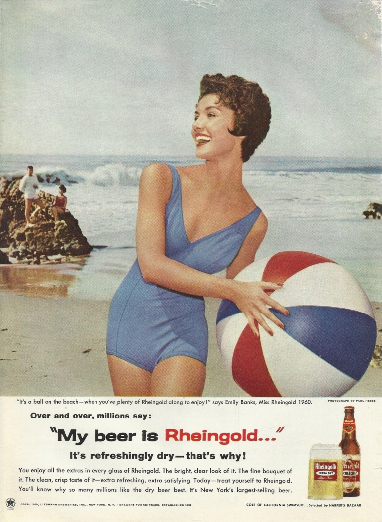 Beer In Ads 4562 Miss Rheingold 1960 At The Beach