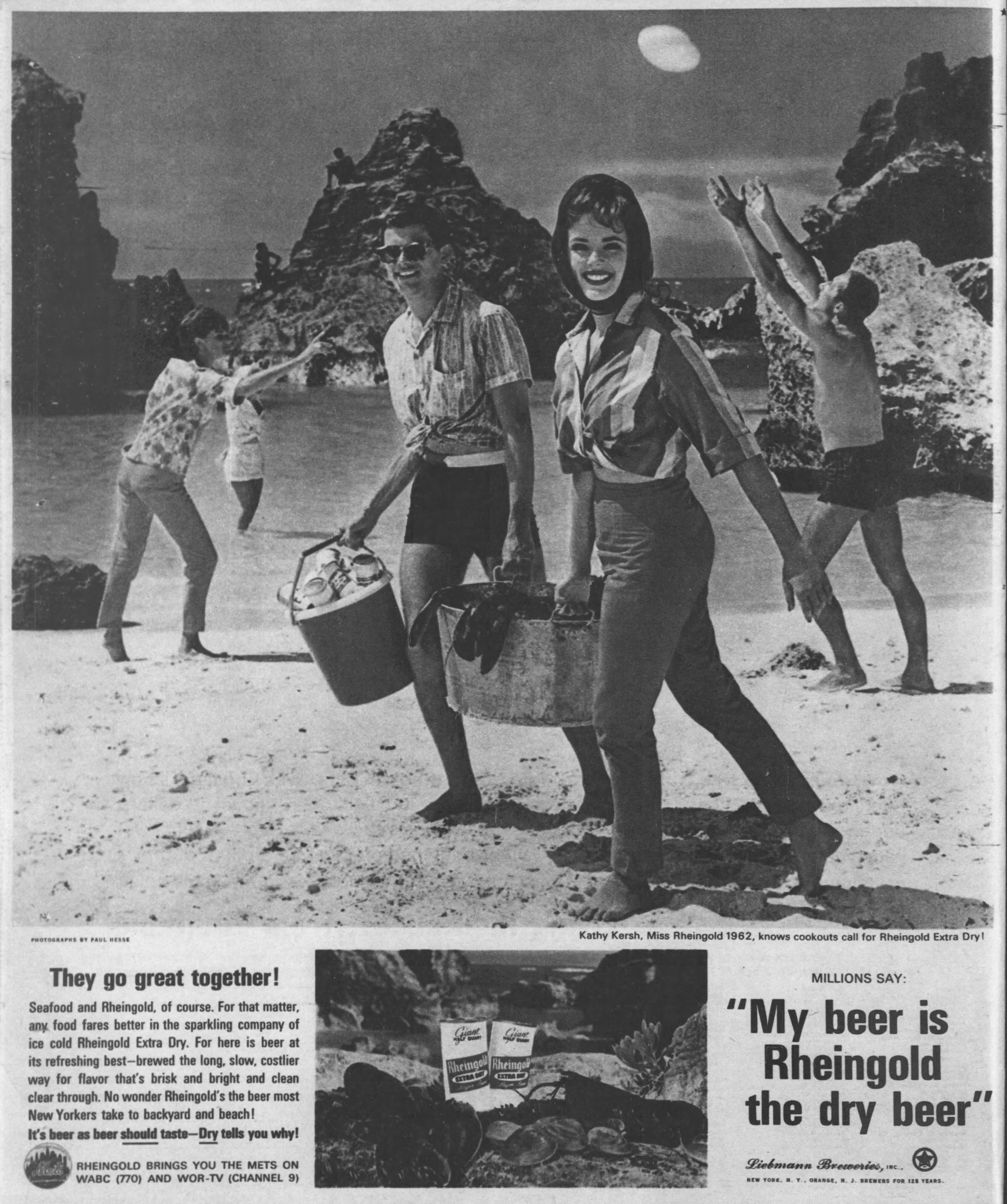 Beer In Ads #4656: Miss Rheingold 1962 At The Beach