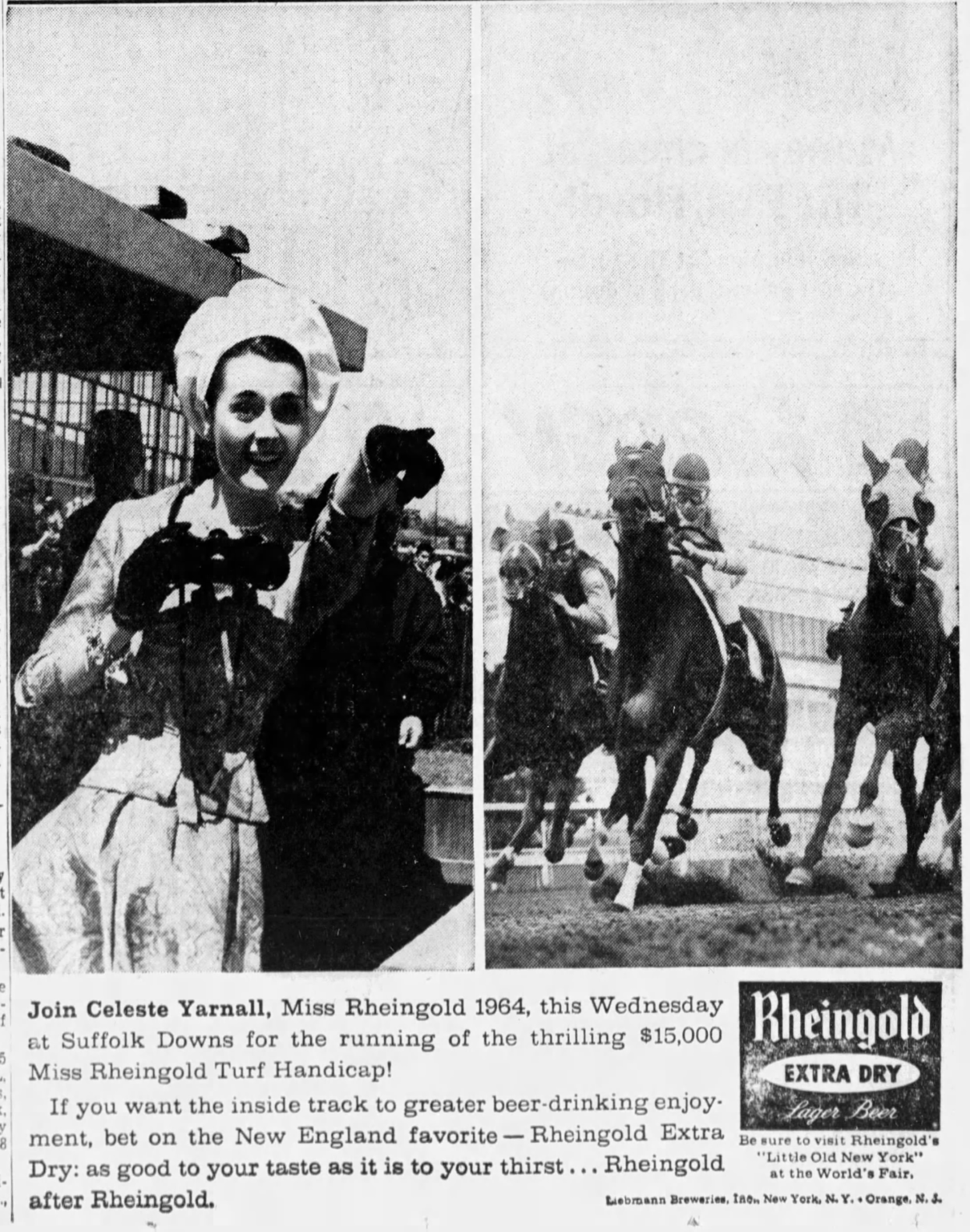 Beer In Ads #4753: Miss Rheingold 1964 At The Miss Rheingold Turf Handicap