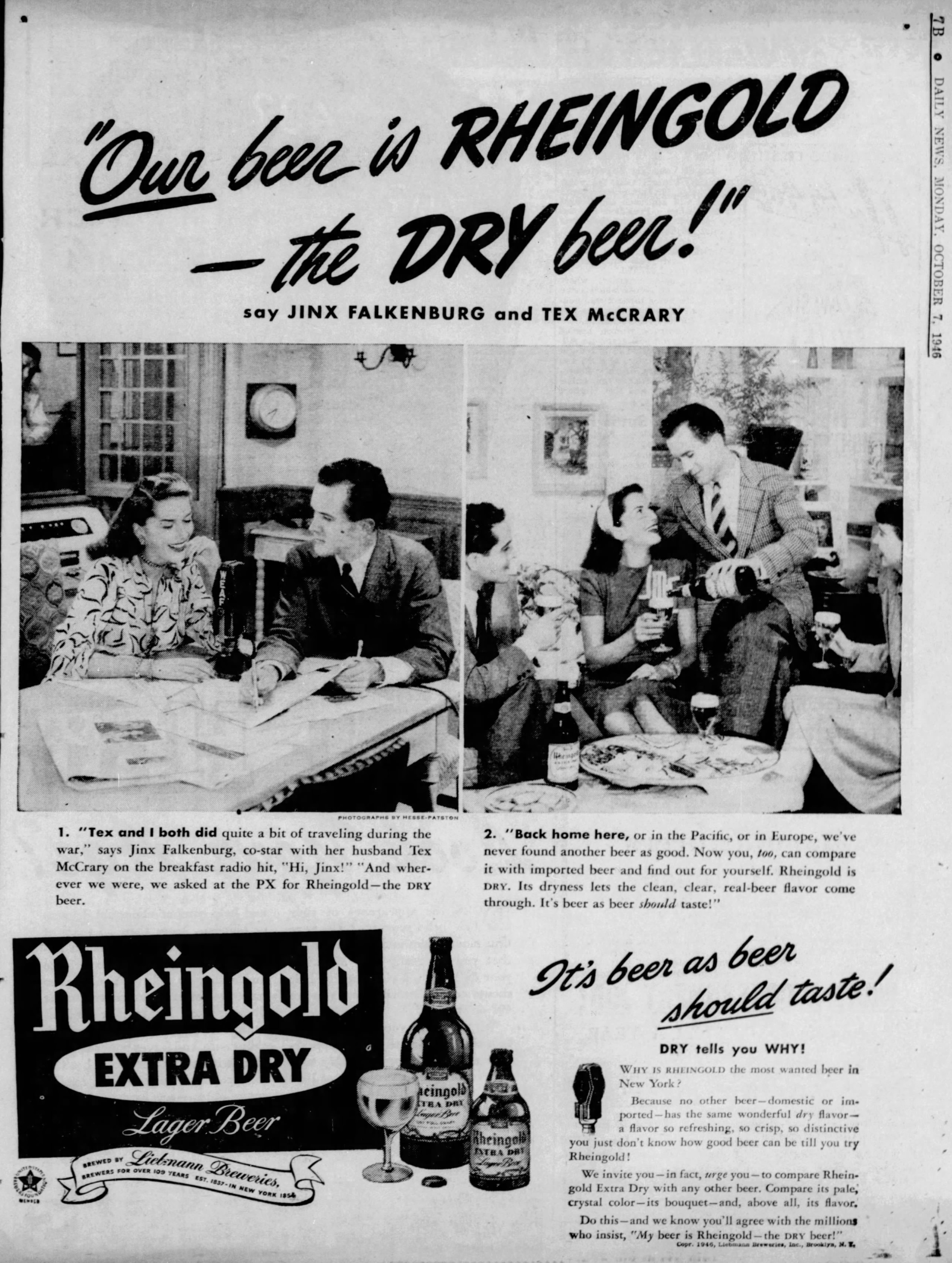 Historic Beer Birthday: Jinx Falkenburg, the First Miss Rheingold