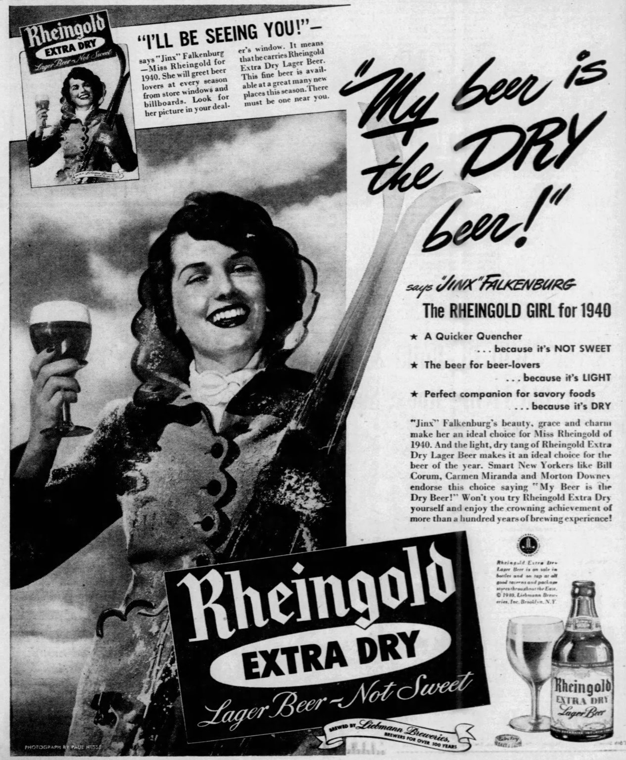 Historic Beer Birthday: Jinx Falkenburg, the First Miss Rheingold