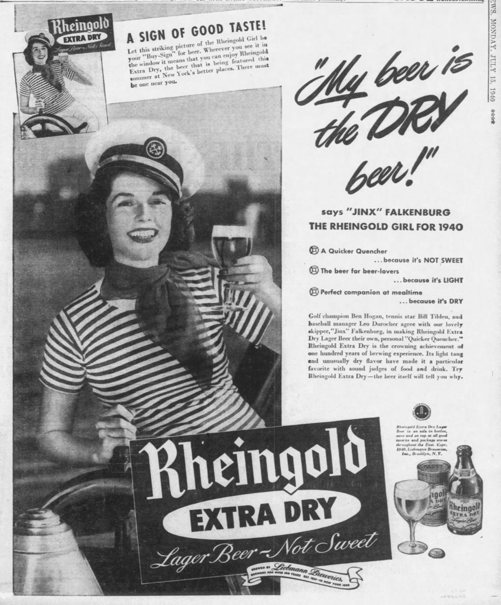 Historic Beer Birthday: Jinx Falkenburg, the First Miss Rheingold