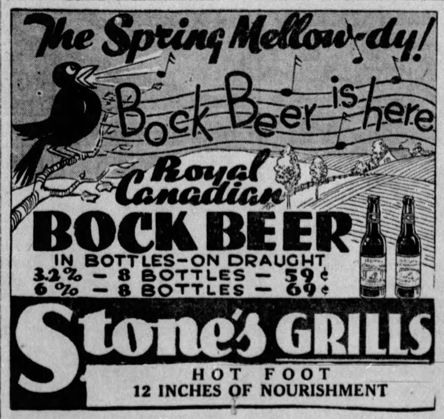 Sign Of Spring Beer Beer In Ads #5174: The Spring Mellow-Dy! Bock Beer Is Here