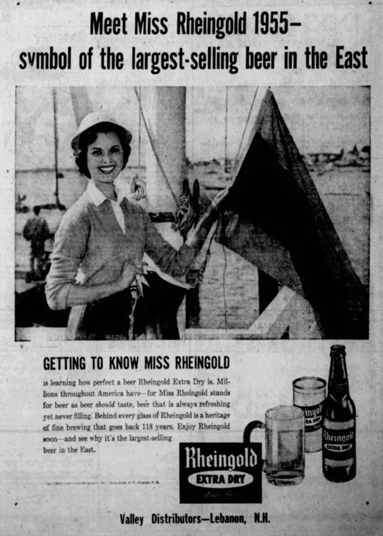 Beer In Ads #4339: Miss Rheingold 1955 Signals The Fleet