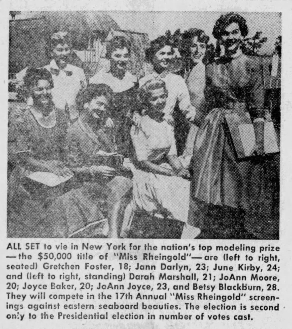 Beer In Ads #4347: Vying For Miss Rheingold 1956